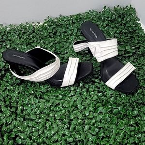 Black n white sandal heels